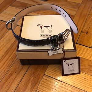 Coach Black Leather Dog Collar size S